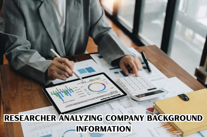 researcher analyzing company background information
